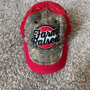 Farm Raised Red & Camo Mesh Truckers Hat Case IH